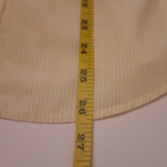 Orvis Women's Yellow and White Striped Button Down with Ruffle Front - Size 10 - Picture 7 of 8